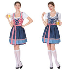 Damen Dirndlkleid mit traditionellen Karomustern und eleganter Schürze R&B