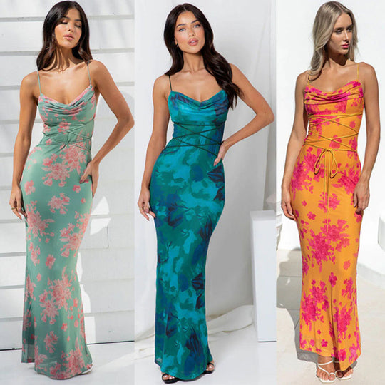 Damen Maxikleid mit eleganter Blumenmusterung R&B
