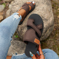 Damen Freizeit-Sandalen mit elastischen Kreuzriemen und anatomischer Fußbettung R&B