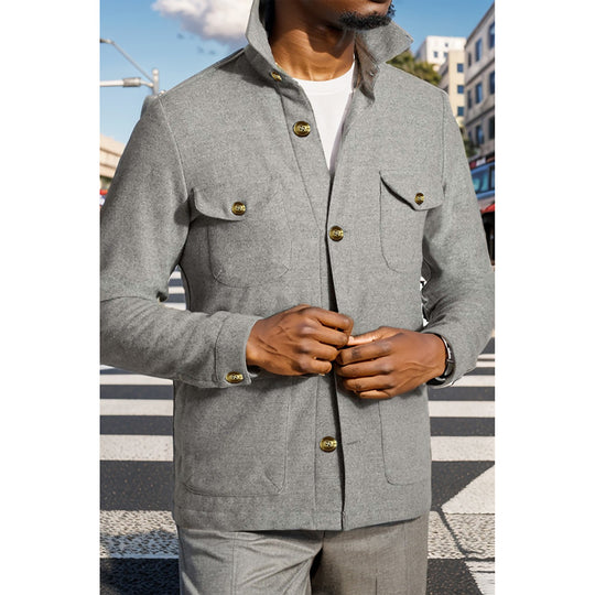 Herren modische Outdoor Jacke mit praktischen Taschen R&B