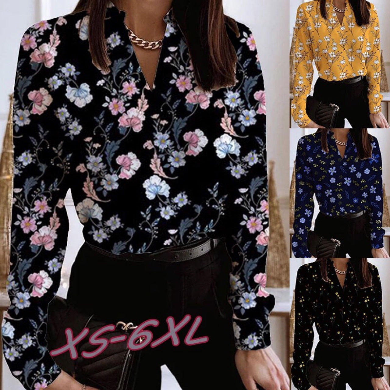 Damen Bluse mit floralem Muster und eleganter Passform R&B
