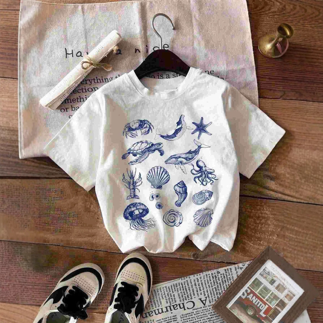 Damen T-Shirt mit maritimem Motiv und kreativer Grafik R&B