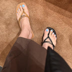Damen Zehentrenner-Sandalen mit elegantem Riemendesign und modischer Schnalle R&B