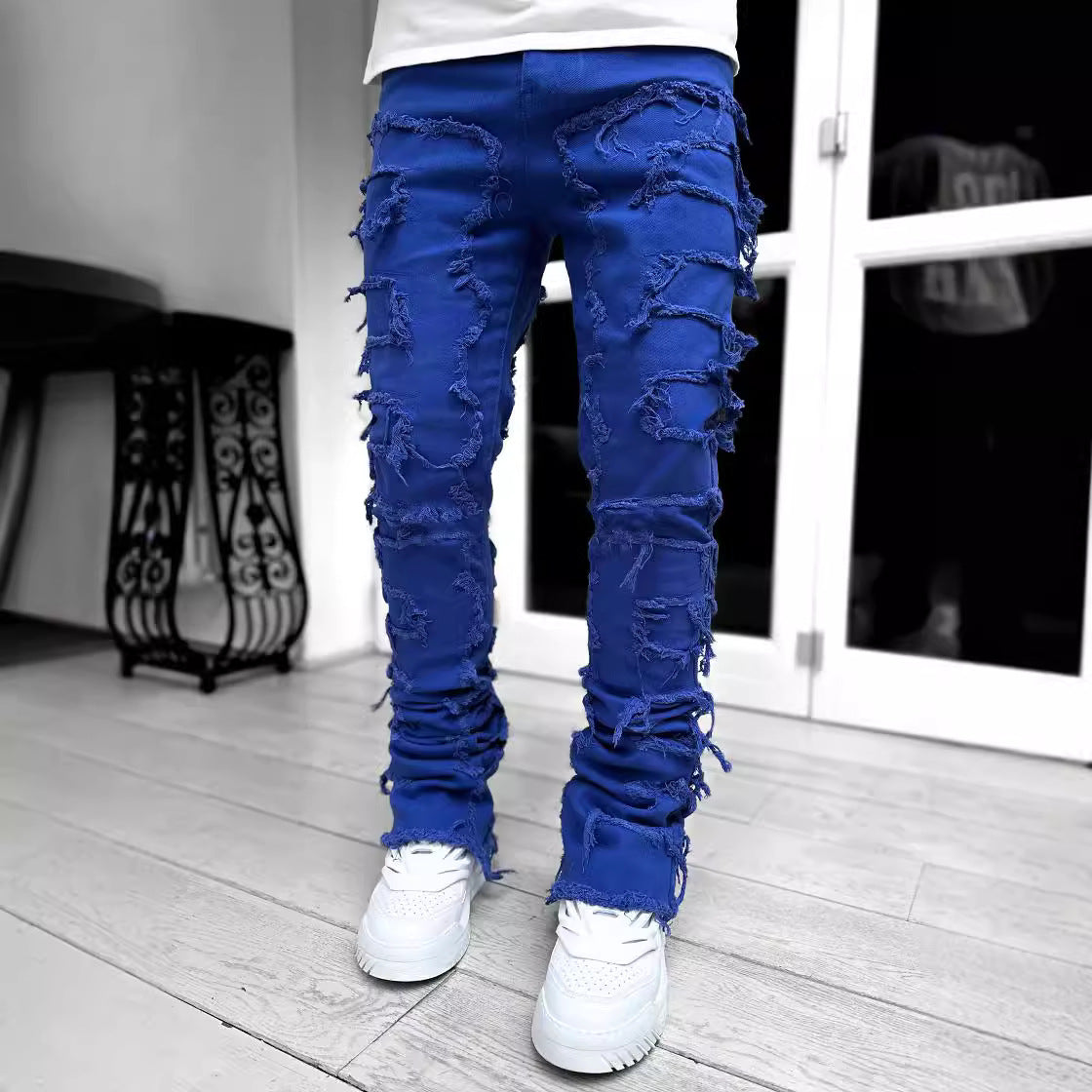 Damen Skinny Jeans mit fransigen Details R&B