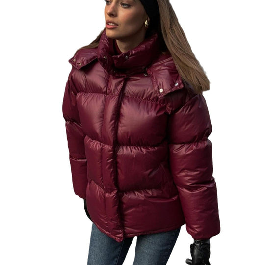 Damen Steppjacke mit voluminösem Schnitt und hohem Kragen R&B