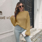 Damen Grobstrickpullover mit weiten Ärmeln und modernem Design R&B