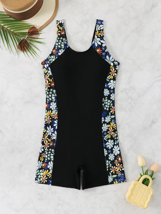 Damen Sportlicher Schwimmanzug mit grafischem Design R&B