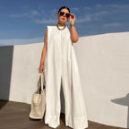 Damen Weit geschnittener Jumpsuit mit Kapuze und tiefer Taille R&B