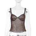 Damen Transparentes Spagetti-Top mit Rüschendetails