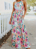 Damen Maxikleid mit floralem Muster und praktischen Taschen R&B