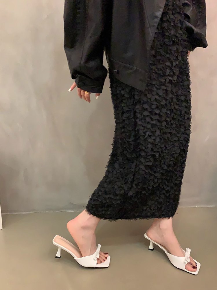 Damen elegante Sling-Pantoletten mit modischem Schleifenakzent R&B