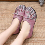Damen Bequeme Ballerinas mit floralem Design und elastischem Einstieg R&B