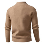 Herren modische Strickjacke mit Stehkragen und durchgehendem Reißverschluss R&B