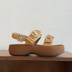 Damen Komfortable Riemensandalen mit modischem Rüschendesign und stabiler Sohle