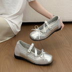 Damen elegante Ballerinas mit modischem Riemchen und atmungsaktiver Oberflächenstruktur R&B