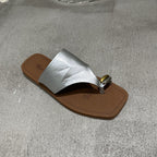 Damen Zehentrenner-Sandalen mit modischem Riemendesign und edlem Akzent R&B