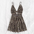 Damen Kleid mit raffiniertem Leo-Design und verstellbaren Trägern R&B
