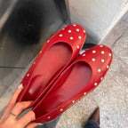 Damen Ballerinas mit luftiger Lochmusterung und trendigen Punkten R&B