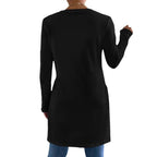 Damen asymmetrisches Longsleeve-Oberteil mit seitlichen Schlitzen und lässigem Schnitt R&B