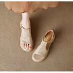 Damen modische Sandalen mit ergonomischem Fußbett und rutschfester Sohle R&B