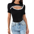 Damen Cut-Out Body mit floralen Details R&B