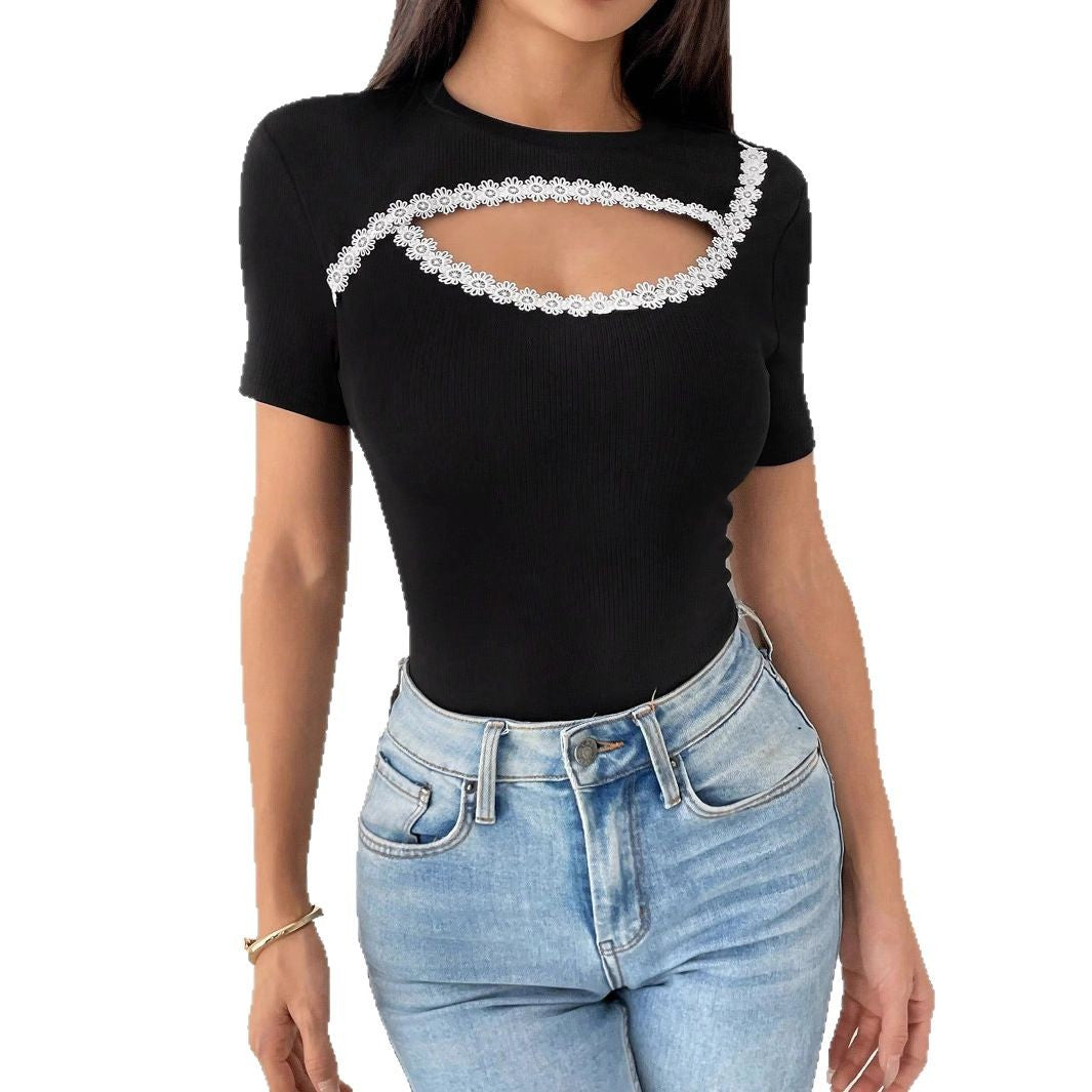 Damen Cut-Out Body mit floralen Details R&B