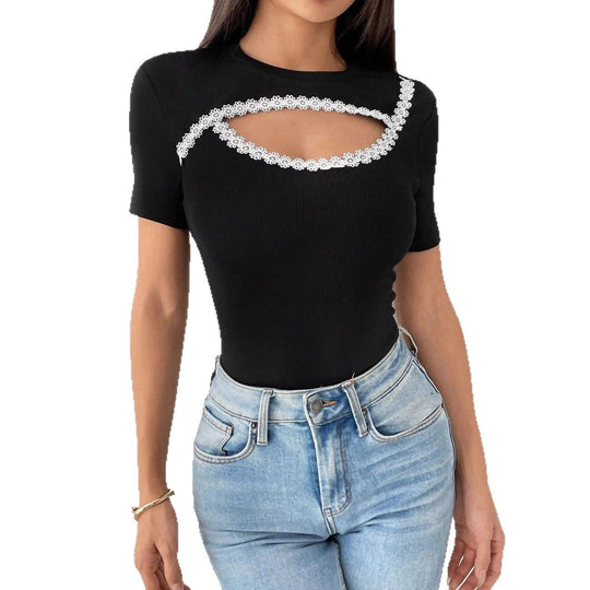 Damen Cut-Out Body mit floralen Details R&B