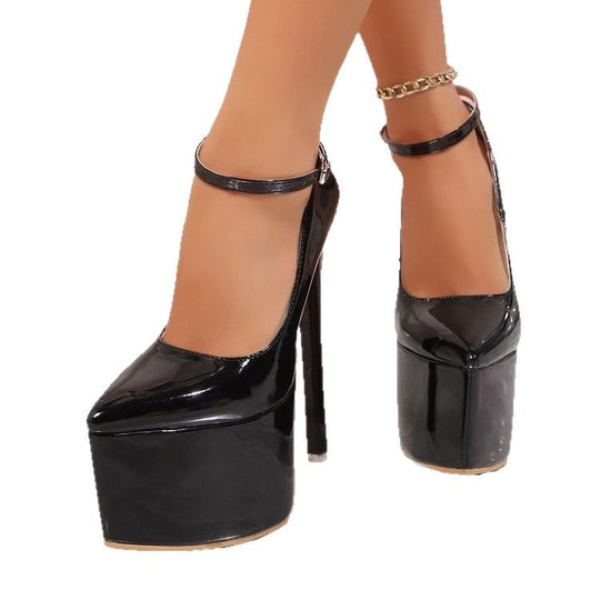 Damen High Heel Plateauschuhe mit stilvollem Riemen R&B