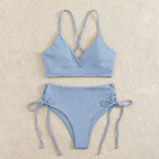 Damen Triangel-Bikini im modischen Wickeldesign mit verstellbaren BindR&Bändern R&B