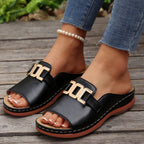 Damen Elegante Mules mit modischem Goldakzent und komfortablem Fußbett R&B
