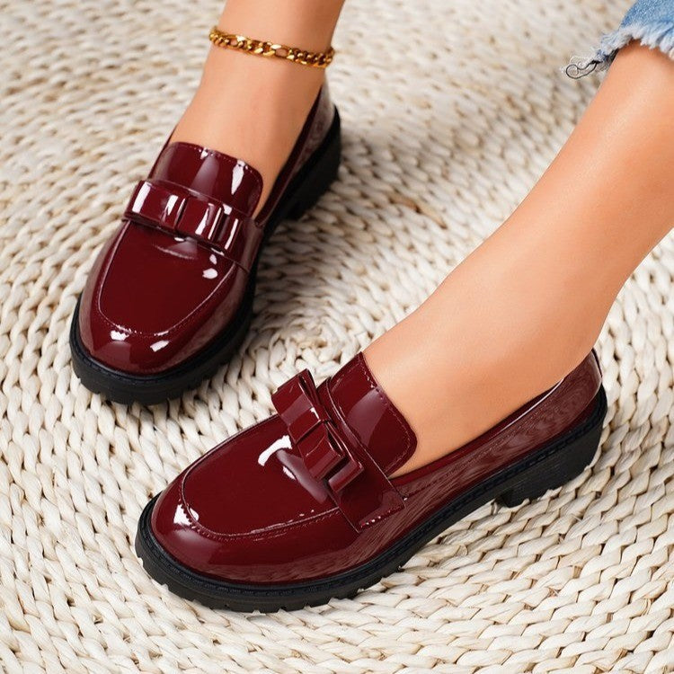 Damen Modische Loafers mit dekorativem Schleifchen R&B