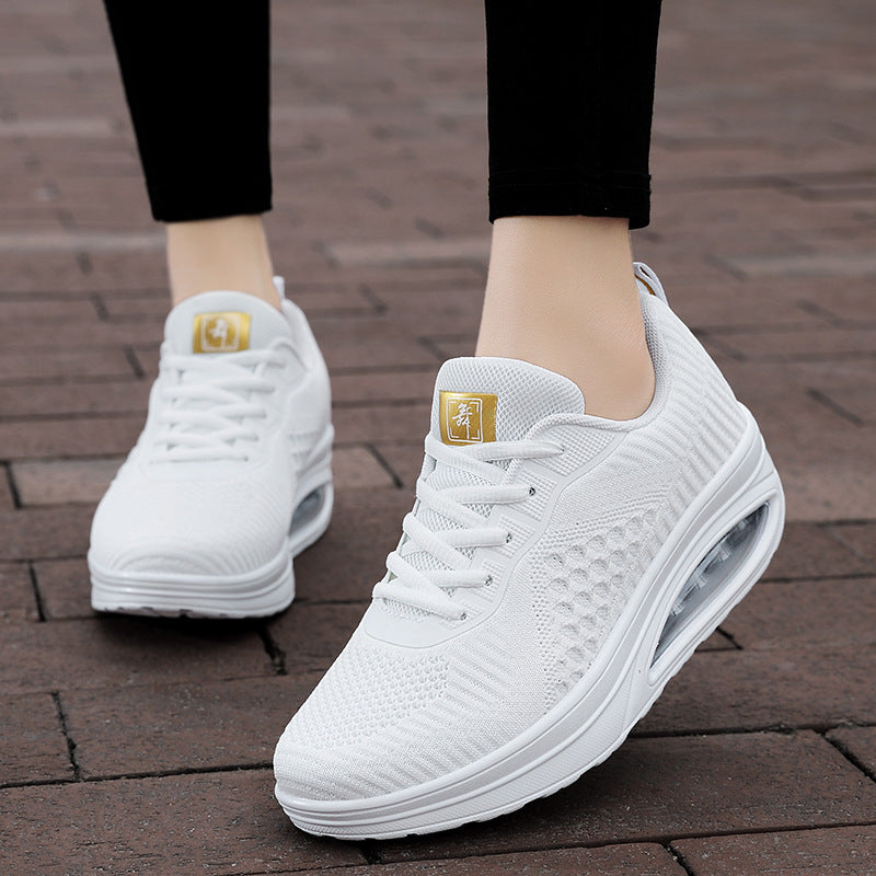 Damen nan keilabsatz-Walkingschuh mit sichtbarem Luftkissen, atmungsaktivem Strickobermaterial und rutschfester Laufsohle R&B