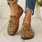 Damen Mokassins mit modischem Leopardenmuster und eleganter Schleifenapplikation R&B