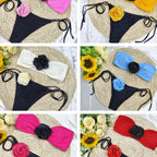 Damen Bikini mit floralem Detail und elastischen Trägern R&B