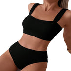 Damen Hochtailliertes Bikini-Set mit sportlichem Design R&B