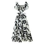 Damen Maxikleid mit floralem Cut-Out und Rüschendetails R&B