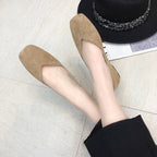 Damen Ballerinas aus Veloursleder mit elegantem V-Ausschnitt R&B