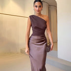 Elegantes One-Shoulder Maxikleid