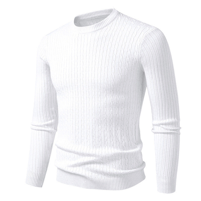 Herren Grobstrickpullover mit modernem Zopfmuster R&B