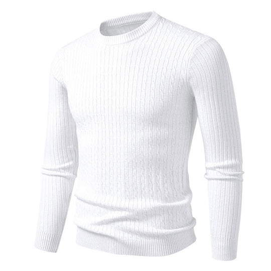 Herren Grobstrickpullover mit modernem Zopfmuster R&B