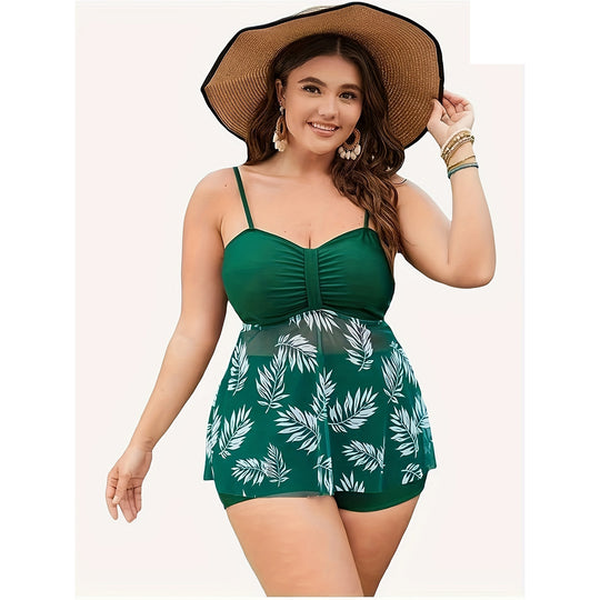 Damen Tankini-Oberteil mit fließendem Schnitt und floralem Design R&B