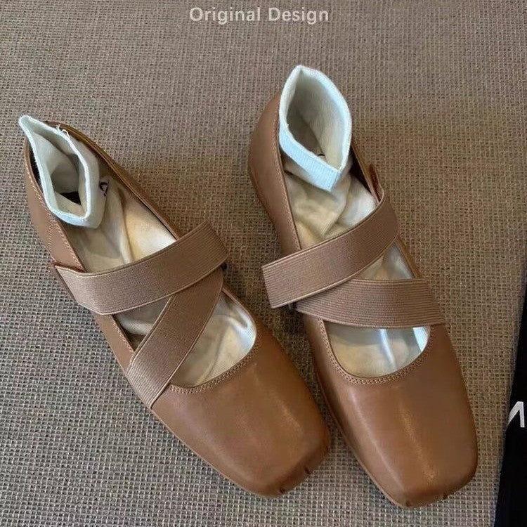 Damen Ballerinas mit elastischen Riemen und weichem Innenfutter R&B
