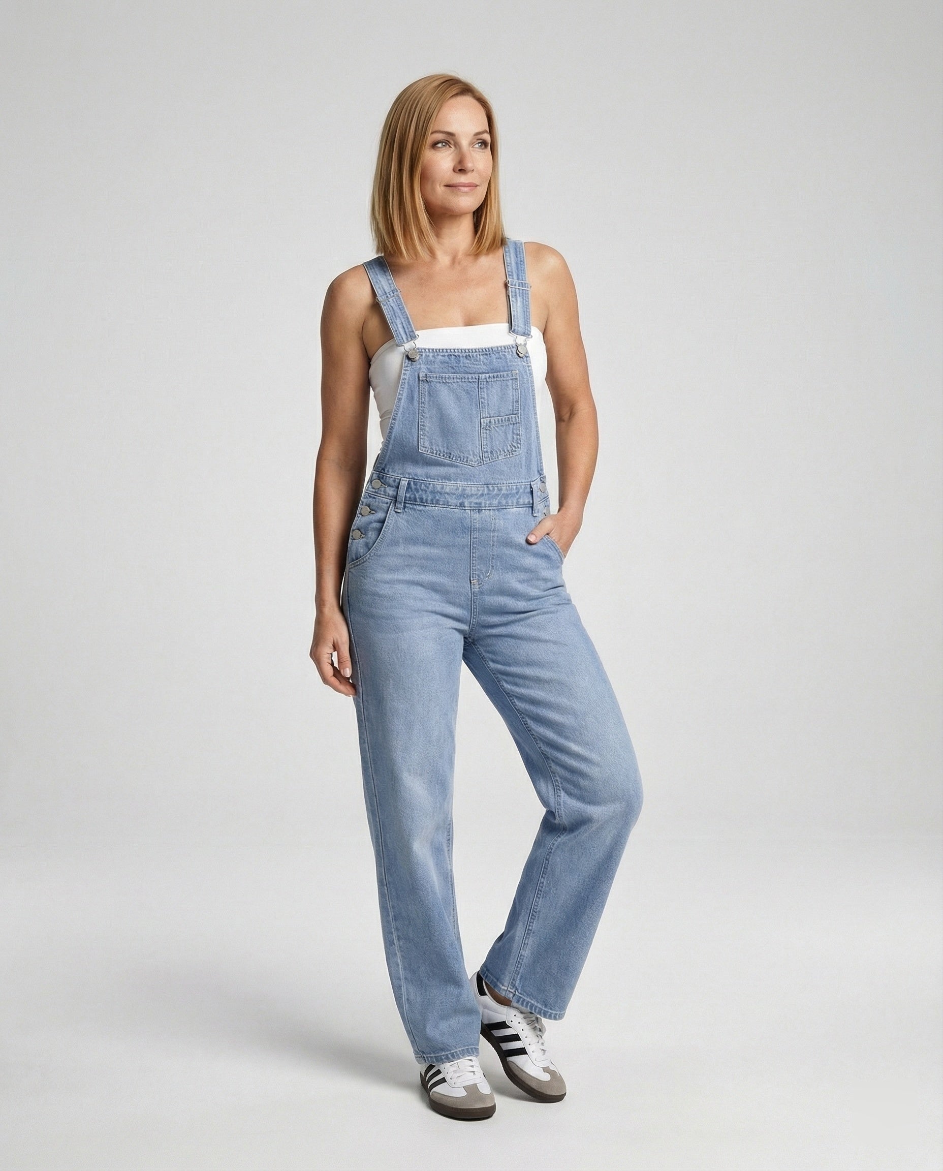 Damen Latzhose Jeans Schlag