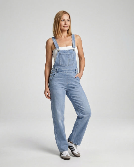 Damen Latzhose Jeans Schlag