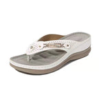 Damen Bequeme Zehentrenner-Sandalen mit ergonomischem Fußbett