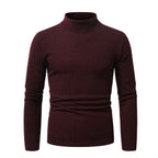 Herren Rollkragenpullover aus hochwertiger Wolle mit feinem Rippmuster