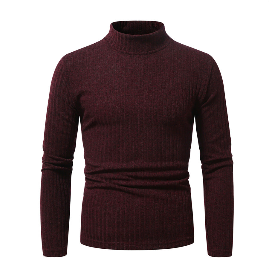 Herren Rollkragenpullover aus hochwertiger Wolle mit feinem Rippmuster