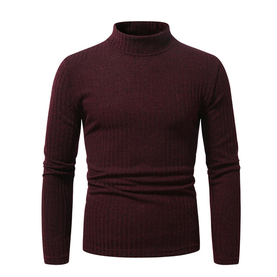 Herren Rollkragenpullover aus hochwertiger Wolle mit feinem Rippmuster R&B