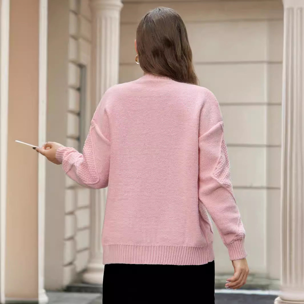 Damen Strickjacke mit feinem Zopfmuster und praktischen Knopfdetails R&B