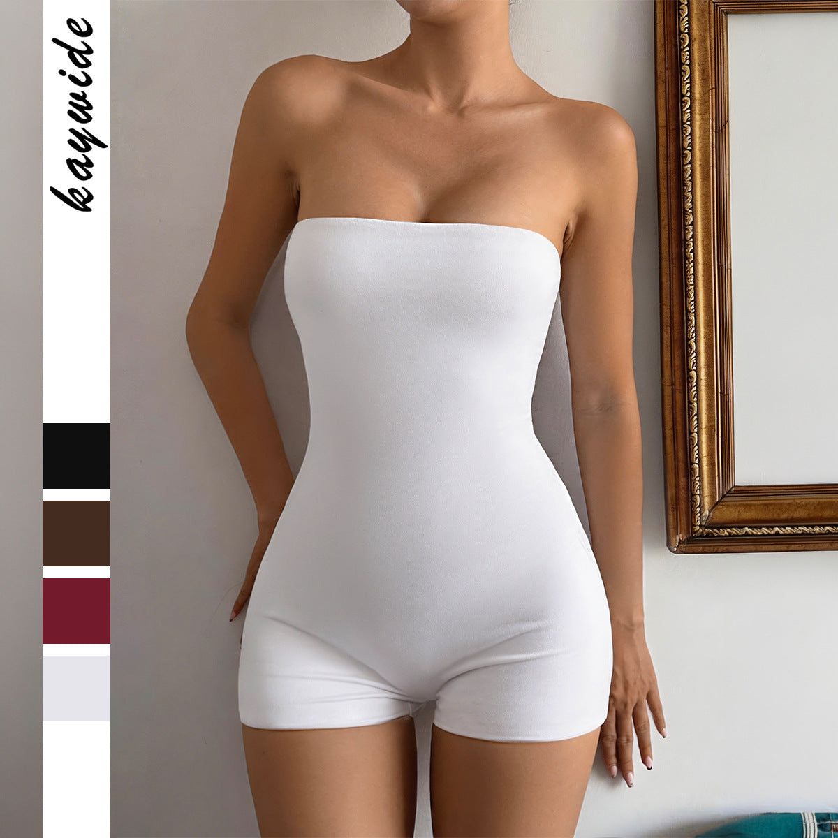 Damen Strapless Jumpsuit aus elastischem Material R&B